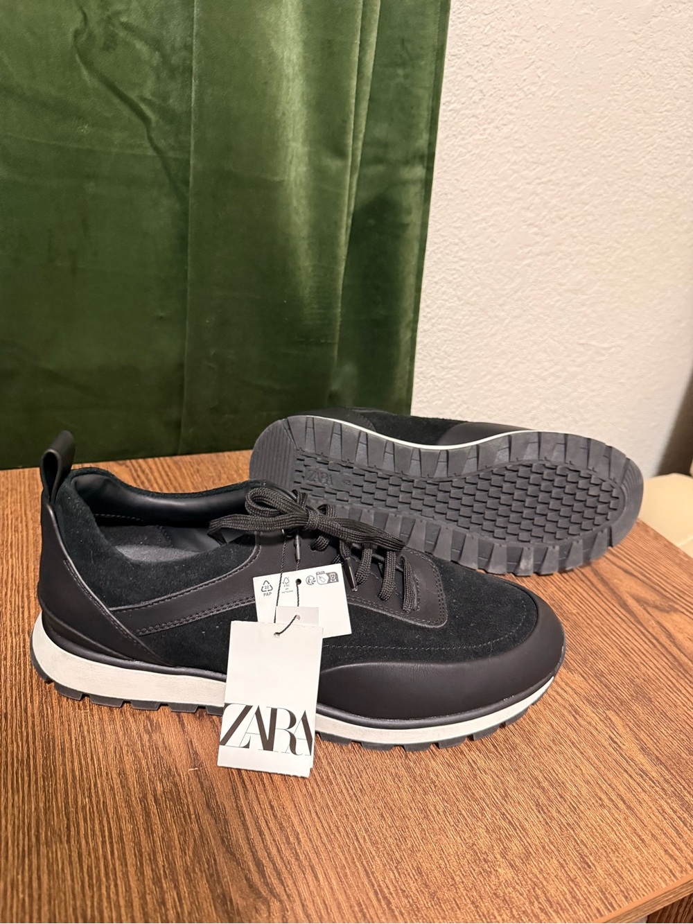 ZARA Men’s Black Casual Trainer Sneakers NWT